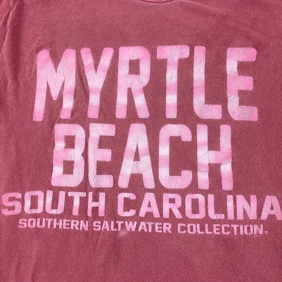 US Vintage Tshirt Mens Small Red Myrtle Beach South Carolina Short Sleeve - Picture 4 of 8